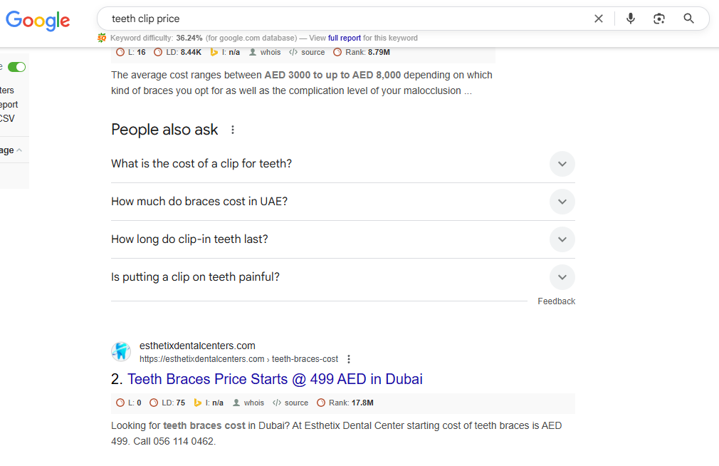 teeth-clip-price-keyword-ranking